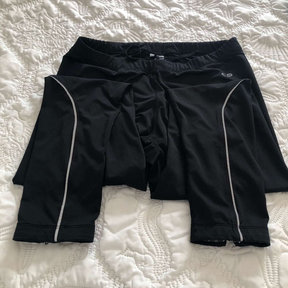 Champion / WOMANS running pants/ size XL Black zip up
